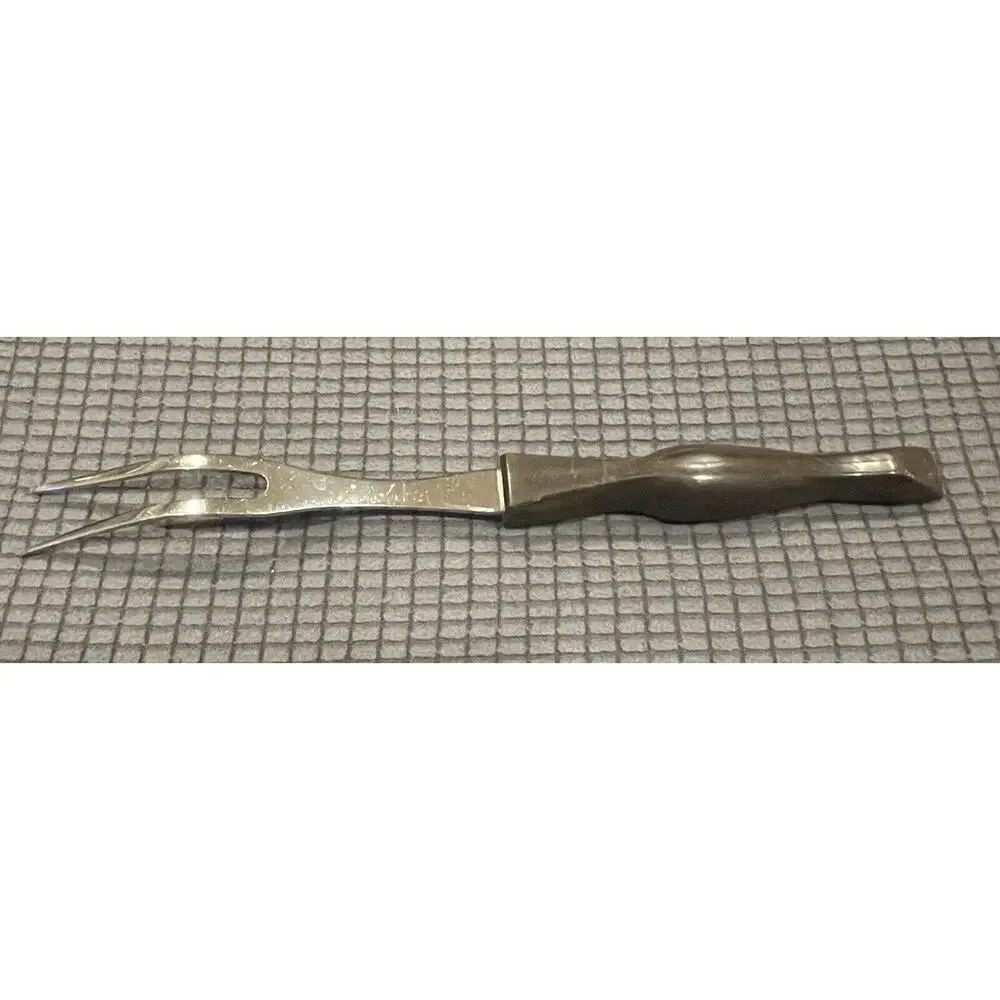 Cutco Carving Fork #1727 KM Stainless Classic Brown Handle USA